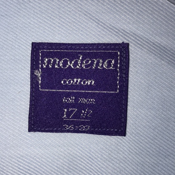 Men’s Modena by Christopher Lena Tall Man Dress Shirt Blue Size 17.5T - Picture 2 of 7